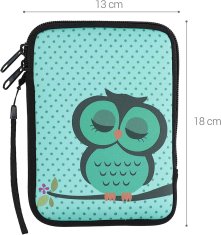 KW Púzdro KW Mobile Sleeping Owl - KW5033510 - Univerzálne púzdro pre čítačky 6" - tyrkysové