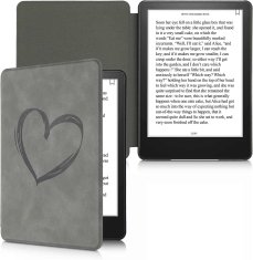 KW Puzdro KW Mobile - Brushed Heart - KW5625703 - pre Amazon Kindle Paperwhite 5 (2021) - šedé