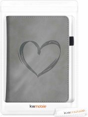 KW Puzdro KW Mobile - Brushed Heart - KW5022203 - pre Amazon Kindle Paperwhite 4 (2018) - šedé