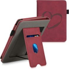 KW Puzdro KW Mobile - Nubuck Brushed Heart - KW5567502 - pre Amazon Kindle Paperwhite 1/2/3 - Dark Red