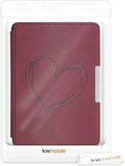 KW Mobile Puzdro KW Mobile - Brushed Heart - KW4974710 - pre Amazon Kindle Paperwhite 1/2/3 - tmavo červené