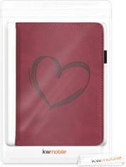 KW Puzdro KW Mobile - Nubuck Brushed Heart - KW5567502 - pre Amazon Kindle Paperwhite 1/2/3 - Dark Red