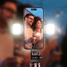 MG Telescopic Bluetooth selfie tyč s LED svetlom 1.3m, čierna