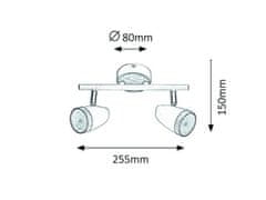 Rabalux KAREN LED stropné bodové svietidlo 2x4W | 560lm | 3000K | IP20 - biela