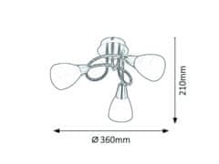 Rabalux Rabalux stropné svietidlo Jenna E14 3x MAX 40W saténová chrómová 5532