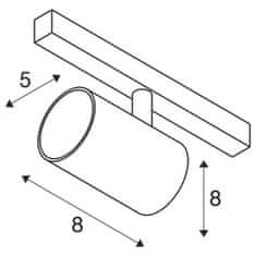 SLV BIG WHITE (SLV) NUMINOS XS 48V TRACK DALI spot, biela / biela, 8,7 W, 750lm, 4000K, CRI90, 20 ° 1006697