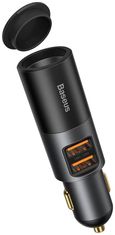 BASEUS CCBT-D0G Share Together Car Charger with Cigarette Lighter Port 2x USB, 120W Grey