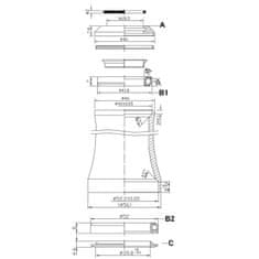 Tange hlavové zloženie AH 11/8&quot;-1.5&quot; Al cartr.