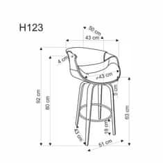 Halmar Barová židle H123 šedá / ořechová (1p=1szt)