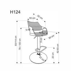 Halmar Barová židle H124 černá / ořechová (1p=1szt)