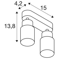 SLV BIG WHITE (SLV) PURI 2.0 Tube nástenné a stropné svietidlo pre povrchovú montáž, dlhé, 2 x max. 6W GU10, šedá farba 1008364