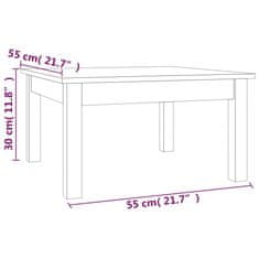 Vidaxl Konferenčný stolík biely 55x55x30 cm borovicový masív