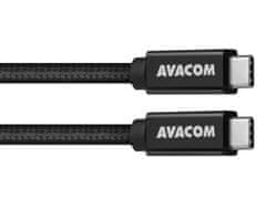 Avacom Datový a nabíjecí kabel USB Type-C - USB Type-C, 100cm, 100W E-Mark, černý