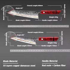 IZMAEL Sada damaškových kuchynských nožov Minoru-2ks/Červená KP35100