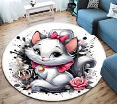 EXCELLENT Okrúhly koberec Aristocats 120cm - Kitty Marie 2