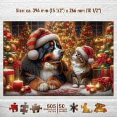 Wooden city Drevené puzzle Mačka a pes 505 dielikov