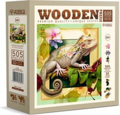 Wooden city Drevené puzzle Chameleon a kvety 505 dielikov