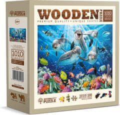 Wooden city Drevené puzzle Šťastní delfíny 1010 dielikov