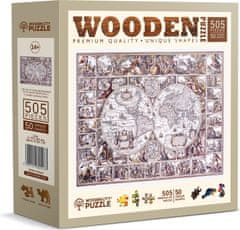 Wooden city Drevené puzzle Mapa doby objavov 505 dielikov