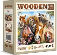 Wooden city Drevené puzzle Kone všade okolo 505 dielikov