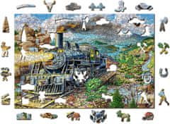 Wooden city Drevené puzzle Železnica 505 dielikov