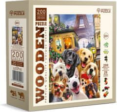 Wooden city Drevené puzzle Šteniatka v Paríži 200 dielikov