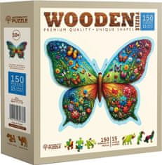 Wooden city Drevené puzzle Farebný motýľ 150 dielikov