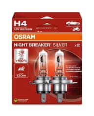 Osram OSRAM H4 12V 60/55W P43t NIGHT BREAKER SILVER plus 100% 2ks 64193NBS-2HB