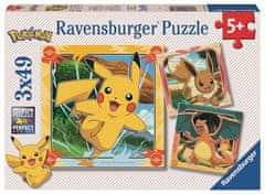 Puzzle Pokémon 3x49 dílků