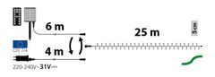 Xmas King XmasKing LED reťaz 25m 500 LED solárne / trafo 230V vonkajšie, studená biela (LED svetelná reťaz vonkajšia)