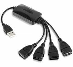 APT  AK22 USB HUB 2.0, 4 portový čierny