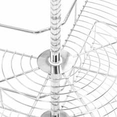 Vidaxl 2-pochodový kuchynský drôtený kôš strieborný 71x71x80 cm 270 stupňový