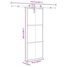 Vidaxl Posuvné dvere s kovaním 76x205 cm ESG sklo a hliník