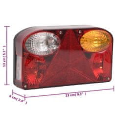 Vidaxl Svetlá na príves 2 ks červené 23x6x13 cm 12 V klasická žiarovka