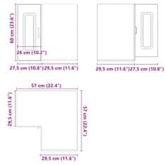 Petromila vidaXL Kuchynská nástenná rohová skrinka Kalmar biela kompozitné drevo