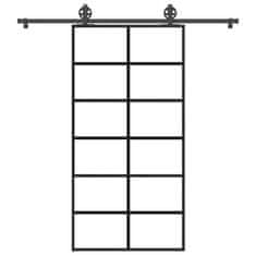 shumee vidaXL Posuvné dvere s kovaním 102x205 cm ESG sklo a hliník