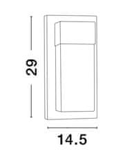 Nova Luce NOVA LUCE vonkajšie nástenné svietidlo LETO čierny hliník akrylový difúzor LED 18W 3000K 220-240V 120st. IP65 9060202