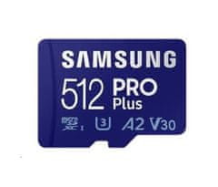 SAMSUNG Samsung/micro SDXC/512GB/180MBps/Class 10/+ Adaptér/Modrá