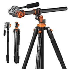 K&F Concept T254A7 statív/monopod s video hlavou a priečnym stĺpikom 230cm