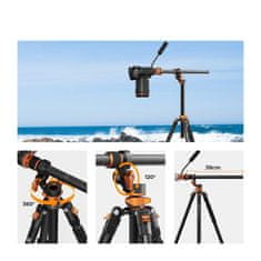 K&F Concept T254A7 statív/monopod s video hlavou a priečnym stĺpikom 230cm