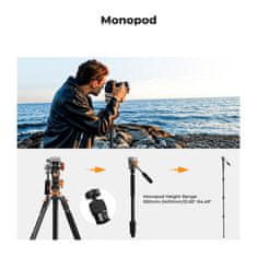 K&F Concept T254A7 statív/monopod s video hlavou a priečnym stĺpikom 230cm