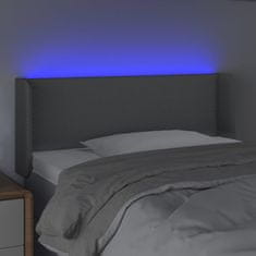 Vidaxl Čelo postele s LED bledosivé 103x16x78/88 cm látka