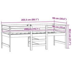 Vidaxl Posteľ bez matraca 90x200 cm masívna borovica