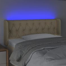 Vidaxl Čelo postele s LED krémové 103x16x78/88 cm látka