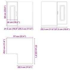 Petromila vidaXL Kuchynská nástenná rohová skrinka Kalmar, kompozitné drevo
