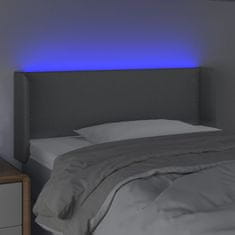 Vidaxl Čelo postele s LED bledosivé 83x16x78/88 cm látka