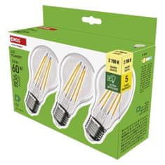 EMOS LED žiarovka Filament A60 A CLASS/ E27 / 3,8 W (60 W) / 806 lm / teplá biela