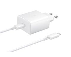 SAMSUNG EP-TA845EWE + EP-DW767JWE Quickcharge 45W cestovná nabíjačka biela (OOB Bulk)