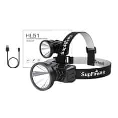 Superfire HL51 LED čelovka USB 160lm, čierna