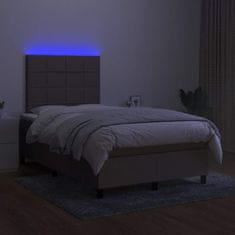 Petromila vidaXL Boxspring posteľ s matracom a LED sivohnedá 120x190 cm látka